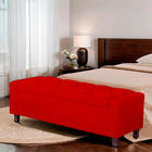 Calçadeira Baú Casal Queen Estofada Valencia Veludo Vermelho