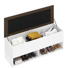 Calçadeira Bau Com Nicho Marry Branco Marrom Para Cama De 140