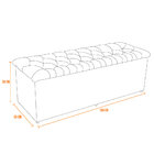 Calçadeira Baú Decorativa Amy L02 Capitonê Suede Cinza 160x50