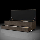 Calçadeira Baú Estofada Casal 140cm Suede Munique Js Móveis