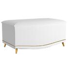 Calçadeira Baú Estofada Kate Queen 160 Cm  Suede Branco - Wed