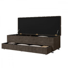 Calçadeira Baú Estofada King 195cm Suede Munique Js Móveis