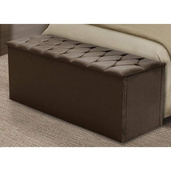 Calçadeira Baú Estofada Queen Sofia Espresso Móveis