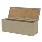 Calçadeira Baú Estofado Casal Istambul Dobuê 1,40m Suede Bege