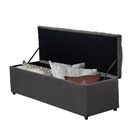 Calçadeira Baú King 193 Cm Imperatriz Capitonê Suede Cinza