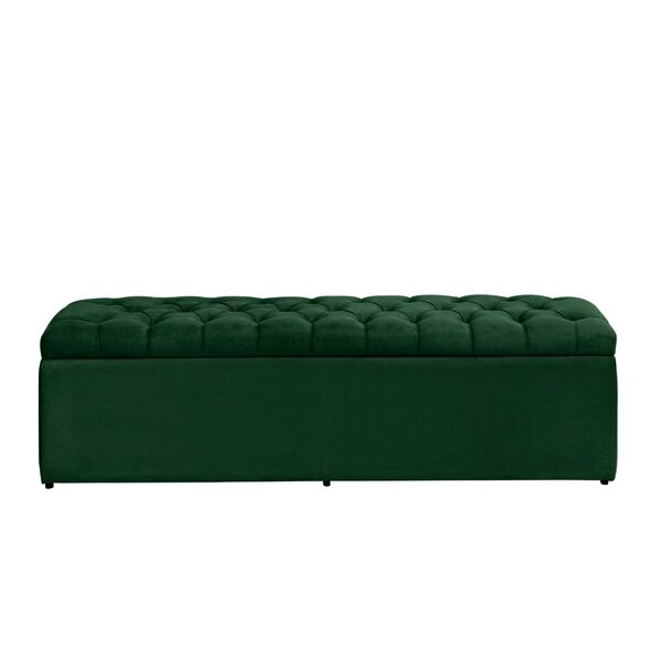 Calçadeira Baú King 193 Cm Imperatriz Capitonê Suede Verde
