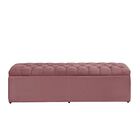 Calçadeira Baú King 193 Cm Imperatriz Capitonê Veludo Rosê