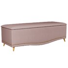 Calçadeira Baú King 195cm Com Tachas Imperial J02 Veludo Rosê