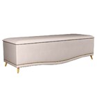 Calçadeira Baú King 195cm Com Tachas Imperial Veludo J02 Bege