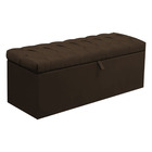 Calçadeira Baú King Itália 190 Cm Suede Marrom - D A Decor