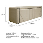 Calçadeira Baú King Minsk P02 195 Cm Para Cama Box Corano - A
