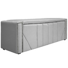 Calçadeira Baú King Minsk P02 195 Cm Para Cama Box Suede - Am