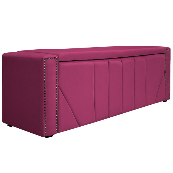 Calçadeira Baú King Minsk P02 195 Cm Para Cama Box Suede - Do