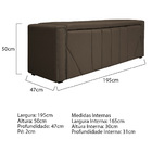 Calçadeira Baú King Minsk P02 195 Cm Para Cama Box Suede - Do
