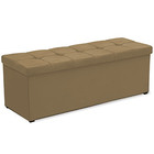Calçadeira Baú King Poliana 190 Cm Suede Bege - D A Decor