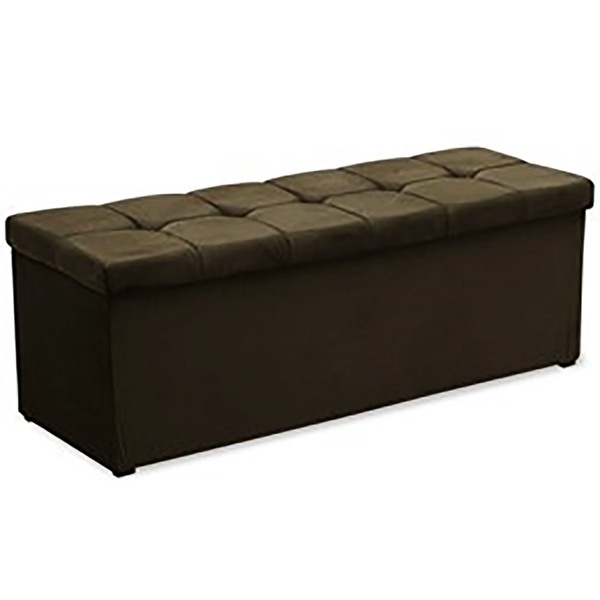 Calçadeira Baú King Poliana 190 Cm Suede Marrom - D A Decor