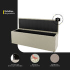 Calçadeira Baú King Size Berlyn 195cm Linho Bege - Desk Design