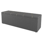 Calçadeira Baú King Size Berlyn 195cm Suede Cinza - Desk Desi