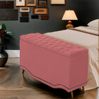 Calçadeira Baú King Size Estofada Maitê Veludo Rose