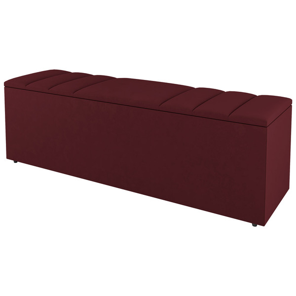 Calçadeira Baú King Size Grace 190cm Suede Bordô - Desk Design