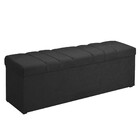 Calçadeira Baú Londres 90cm Suede Preto M11 - D'rossi