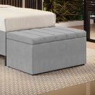 Calçadeira Baú Navi 90 / N-023 Veludo Cinza Claro