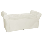 Calçadeira Baú Para Cama Box Casal Queen 160cm Cancun Suede C