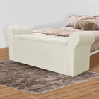 Calçadeira Baú Para Cama Box Casal Queen 160cm Cancun Suede C