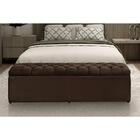 Calçadeira Baú Queen 158 Cm Imperatriz Suede Marrom Escuro