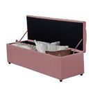 Calçadeira Baú Queen 158 Cm Imperatriz Veludo Rosê