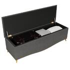 Calçadeira Baú Queen 160cm Imperial J02 Linho Grafite - Mpoze