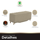 Calçadeira Baú Queen Estofada Maitê Veludo Bege Médio