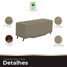 Calçadeira Baú Queen Estofada Maitê Veludo Capuccino