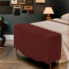 Calçadeira Baú Queen Estofada Maitê Veludo Marsala