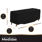 Calçadeira Baú Queen Estofada Maitê Veludo Preto