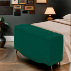 Calçadeira Baú Queen Estofada Maitê Veludo Verde Esmeralda