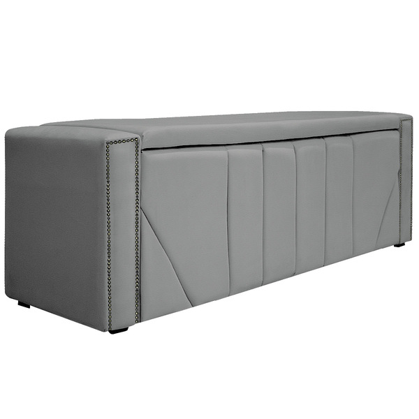 Calçadeira Baú Queen Minsk P02 160 Cm Para Cama Box Corano -
