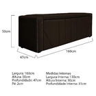 Calçadeira Baú Queen Minsk P02 160 Cm Para Cama Box Corano -