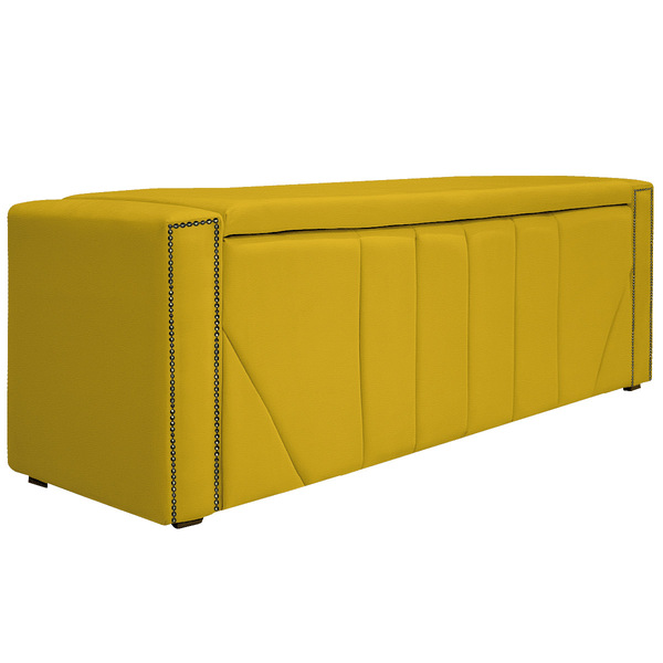 Calçadeira Baú Queen Minsk P02 160 Cm Para Cama Box Corano -