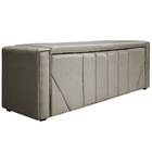 Calçadeira Baú Queen Minsk P02 160 Cm Para Cama Box Linho - D