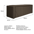 Calçadeira Baú Queen Minsk P02 160 Cm Para Cama Box Suede - A
