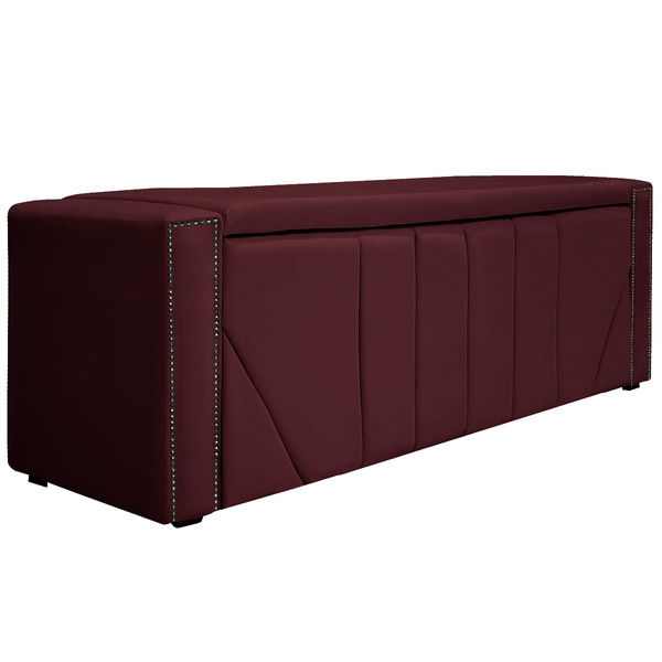 Calçadeira Baú Queen Minsk P02 160 Cm Para Cama Box Suede - A