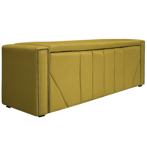 Calçadeira Baú Queen Minsk P02 160 Cm Para Cama Box Suede - D