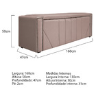 Calçadeira Baú Queen Minsk P02 160 Cm Para Cama Box Suede - D