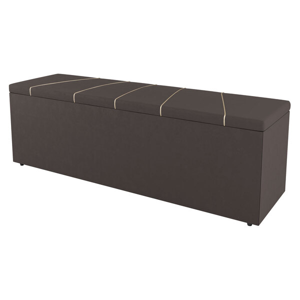 Calçadeira Baú Queen Size Berlyn 160cm Suede Marrom - Desk De