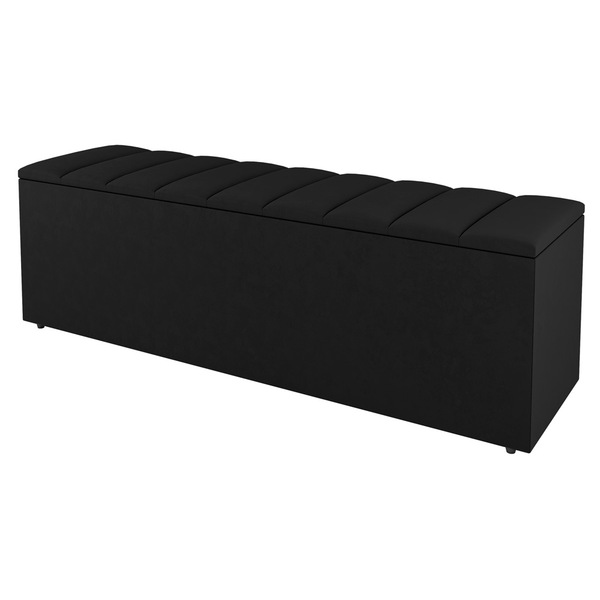 Calçadeira Baú Queen Size Cora 160cm Sintético Preto - Desk D