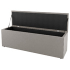 Calçadeira Baú Queen Size Cora 160cm Suede Bege - Desk Design