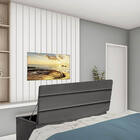 Calçadeira Baú Recamiel Casal 140cm Argentina Suede Cinza Esc