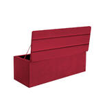 Calçadeira Baú Recamiel Casal 140cm Argentina Suede Vermelho