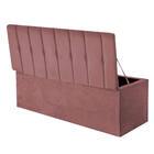 Calçadeira Baú Recamiel Casal 140cm Kiara Suede Rosê - D A De